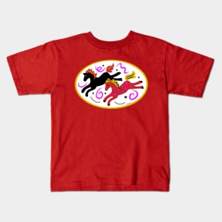 Happy Galloping Ponies Kids T-Shirt